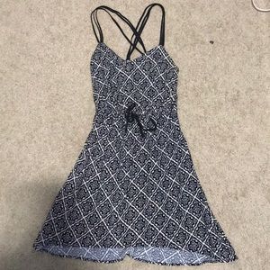 Black and salmon mid dress